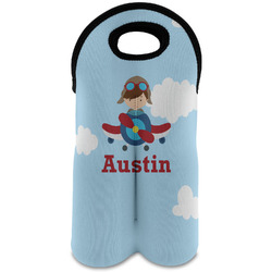 Airplane & Pilot Wine Tote Bag (2 Bottles) (Personalized)