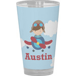 Airplane & Pilot Pint Glass - Full Color (Personalized)