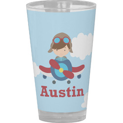 Airplane & Pilot Pint Glass - Full Color (Personalized)
