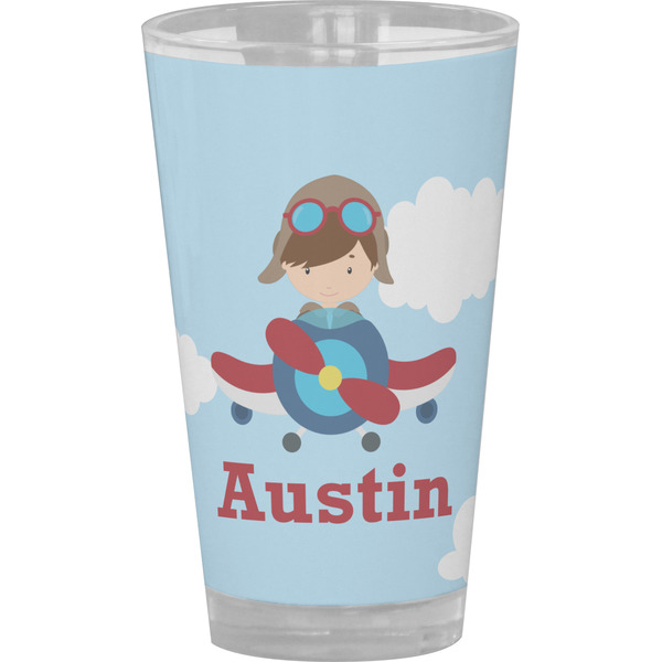 Custom Airplane & Pilot Pint Glass - Full Color (Personalized)