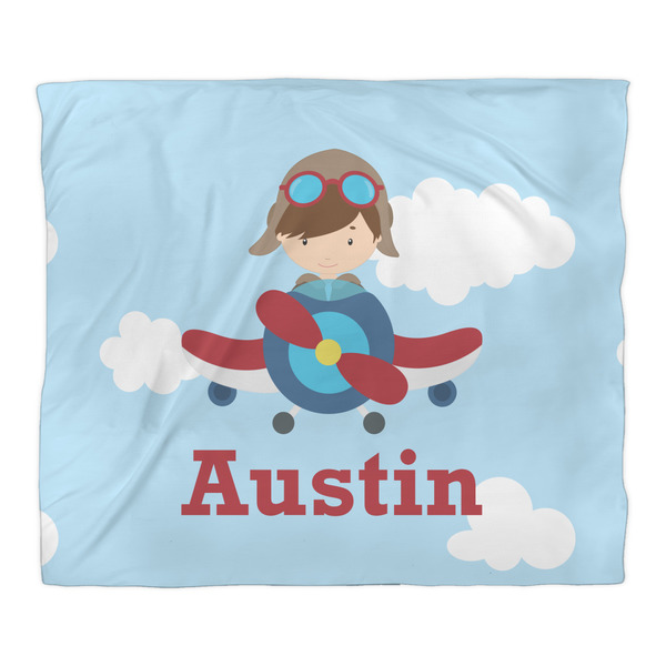 Airplane & Pilot Duvet Cover - King - Front