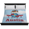 Airplane & Pilot Duvet Cover - King - On Bed - No Prop