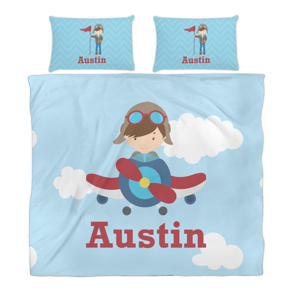 Airplane & Pilot Duvet Cover Set - King - Alt Approval