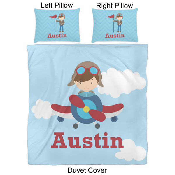 Airplane & Pilot Duvet Cover Set - Queen - Approval