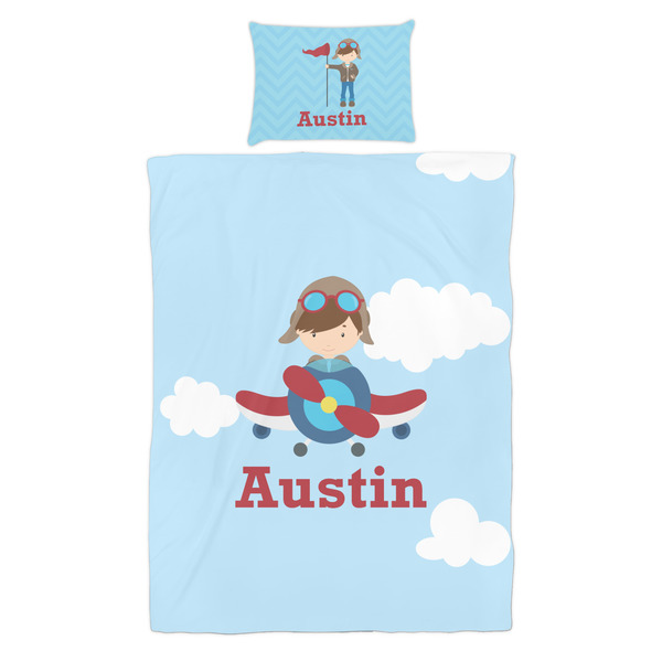 Airplane & Pilot Duvet Cover Set - Twin - Alt Approval