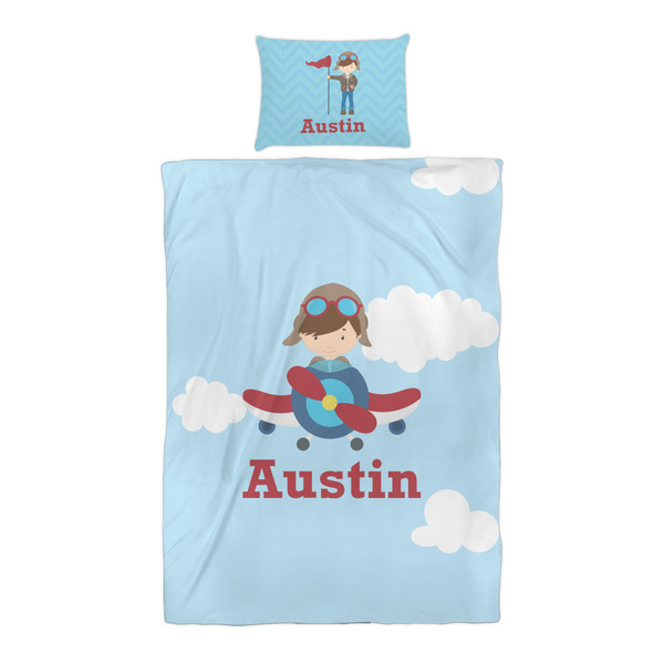 Airplane & Pilot Duvet Cover Set - Twin XL - Alt Approval