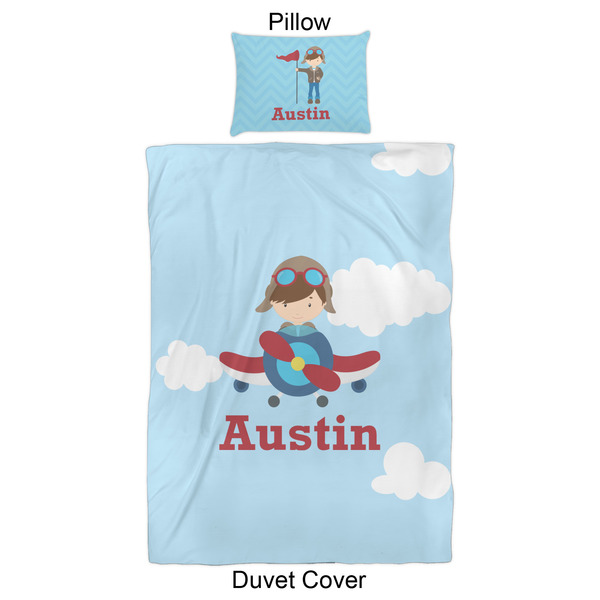 Airplane & Pilot Duvet Cover Set - Twin XL - Approval