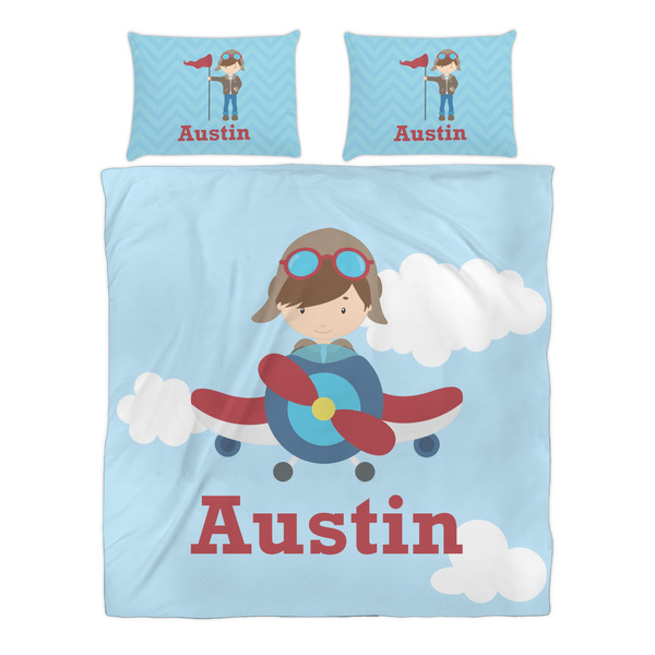 Airplane & Pilot Duvet cover Set - Queen - Alt Approval