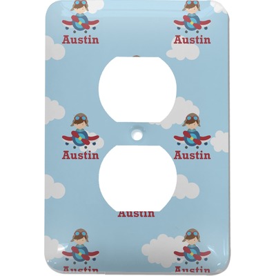 Airplane & Pilot Electric Outlet Plate (Personalized)