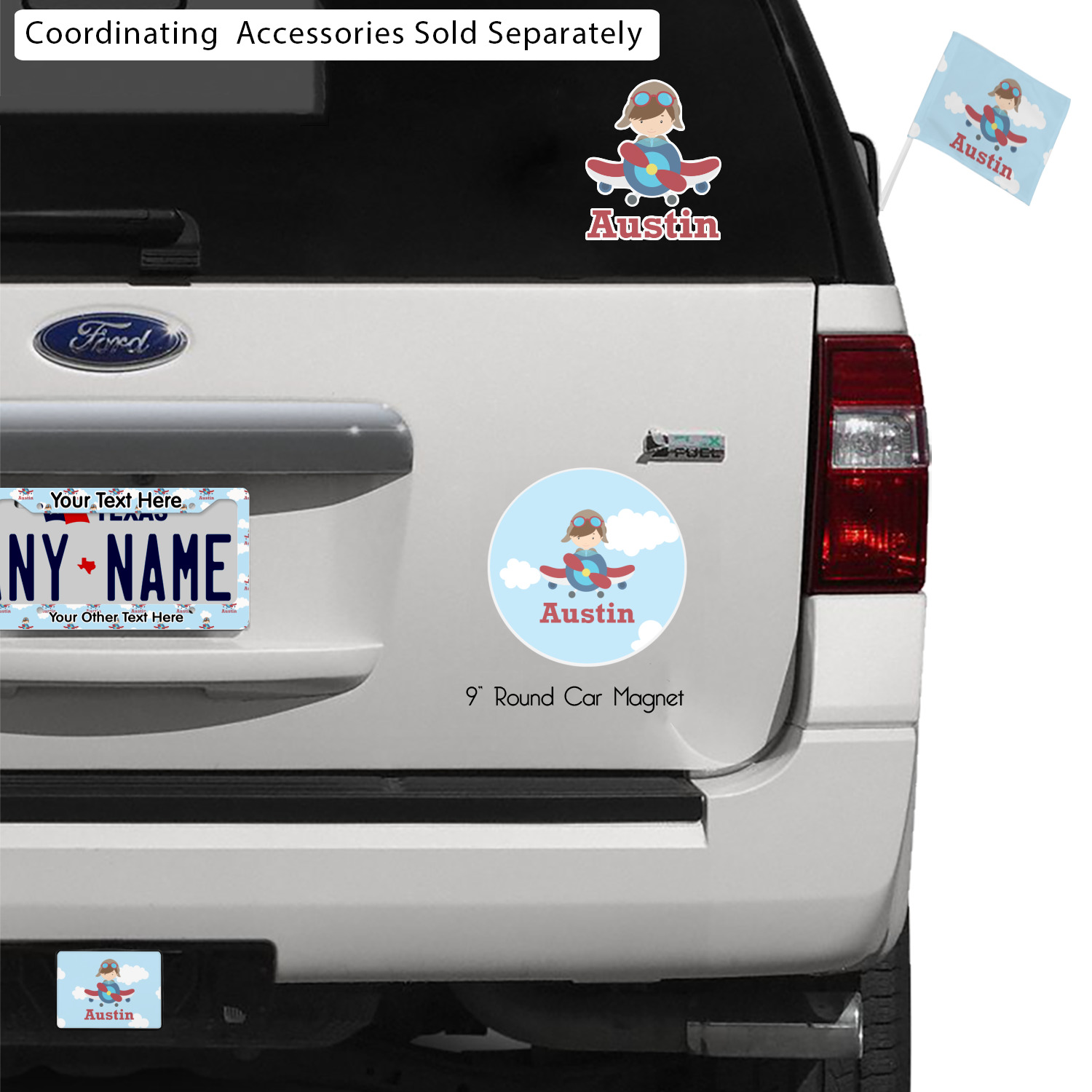 Custom Airplane & Pilot Front License Plate (Personalized) YouCustomizeIt