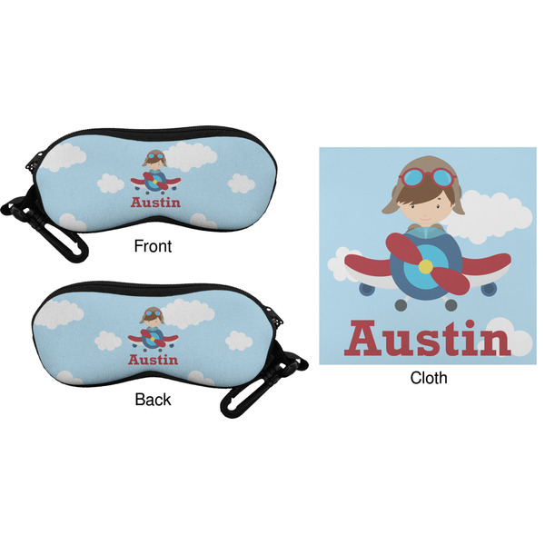 Airplane & Pilot Eyeglass Case & Cloth (Approval)