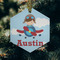 Airplane & Pilot Frosted Glass Ornament - Hexagon (Lifestyle)