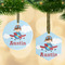 Airplane & Pilot Frosted Glass Ornament - MAIN PARENT