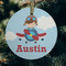 Airplane & Pilot Frosted Glass Ornament - Round (Lifestyle)