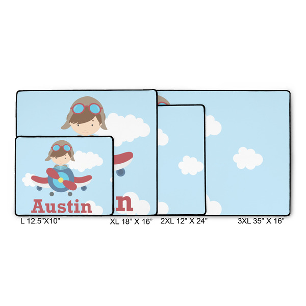 Airplane & Pilot Gaming Mats - SIZE CHART