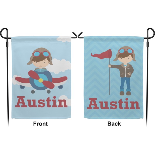 Airplane & Pilot Garden Flag - Double Sided Front and Back