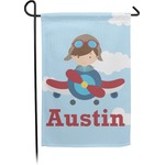 Airplane & Pilot Small Garden Flag - Double Sided w/ Name or Text