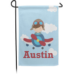 Airplane & Pilot Small Garden Flag - Single Sided w/ Name or Text