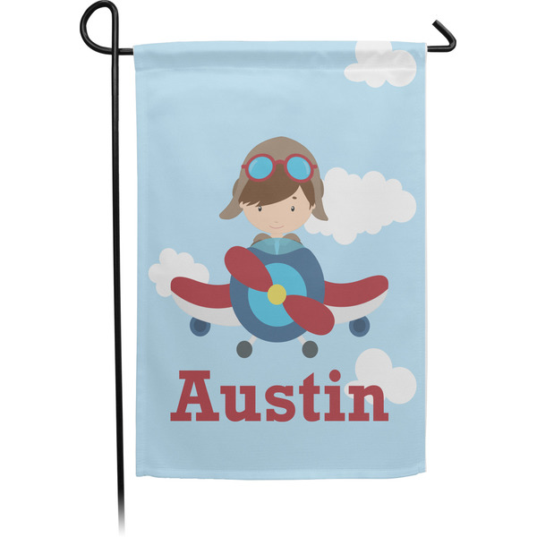 Custom Airplane & Pilot Garden Flag (Personalized)