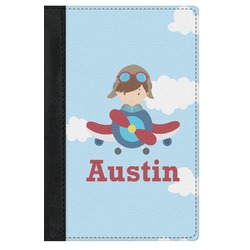 Airplane & Pilot Genuine Leather Passport Cover (Personalized)