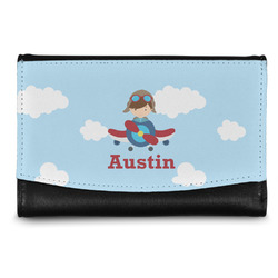 Airplane & Pilot Genuine Leather Women's Wallet - Small (Personalized)