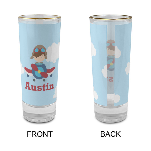 Airplane & Pilot Glass Shot Glass - 2 oz - Single - APPROVAL