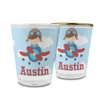 Airplane & Pilot Glass Shot Glass - 1.5 oz (Personalized)