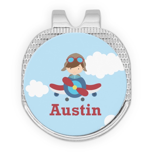 Airplane & Pilot Golf Ball Hat Marker Hat Clip