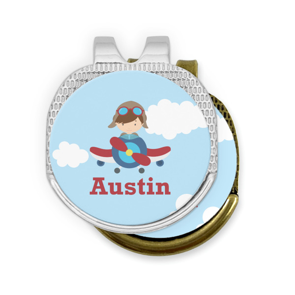 Airplane & Pilot Golf Ball Marker Hat Clip - PARENT/MAIN