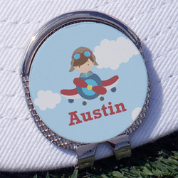 Airplane & Pilot Golf Ball Marker - Hat Clip