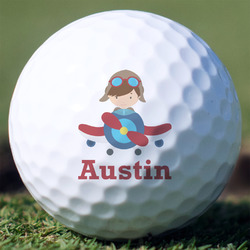 Airplane & Pilot Golf Balls - Non-Branded - Set of 3 (Personalized)