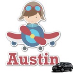 Airplane & Pilot Graphic Car Decal (Personalized)