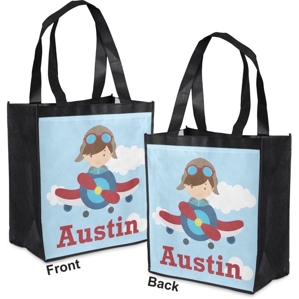 Airplane & Pilot Grocery Bag - Apvl