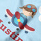 Airplane & Pilot Hooded Baby Towel- Detail Close Up