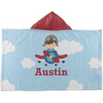 Airplane & Pilot Kids Hooded Towel (Personalized)
