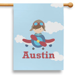Airplane & Pilot 28" House Flag - Double Sided (Personalized)