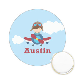 Airplane & Pilot Printed Cookie Topper - 2.15" (Personalized)