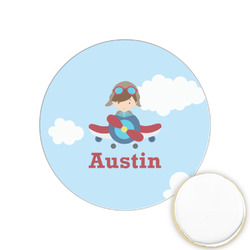 Airplane & Pilot Printed Cookie Topper - 1.25" (Personalized)