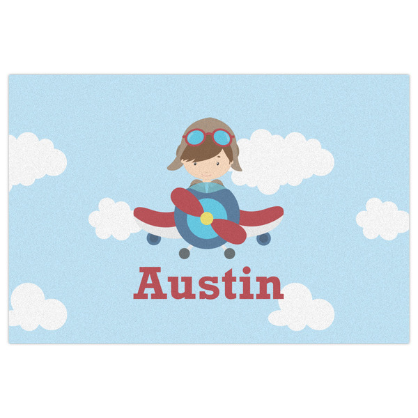 Airplane & Pilot Indoor / Outdoor Rug - 4'x6' - Front Flat