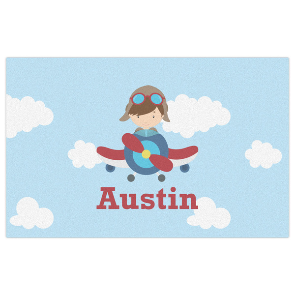 Airplane & Pilot Indoor / Outdoor Rug - 5'x8' - Front Flat