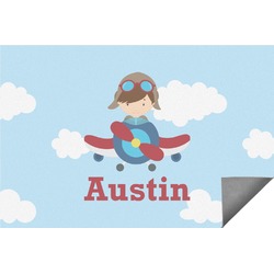 Airplane & Pilot Indoor / Outdoor Rug - 5'x8' (Personalized)