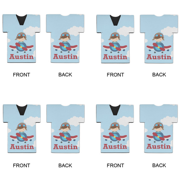 Airplane & Pilot Jersey Bottle Cooler - Set of 4 - APPROVAL