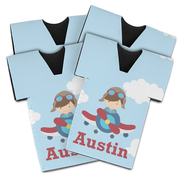 Airplane & Pilot Jersey Bottle Cooler - Set of 4 - MAIN (flat)