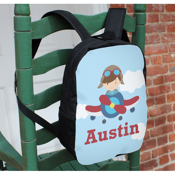 Airplane & Pilot Kids Backpack - In Context
