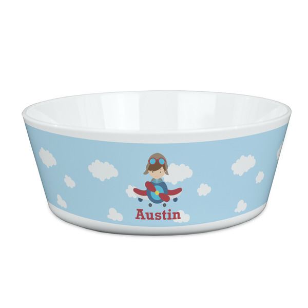 Custom Airplane & Pilot Kid's Bowl (Personalized)