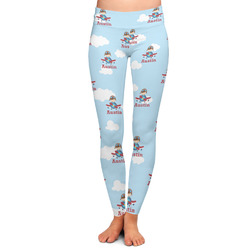 Airplane & Pilot Ladies Leggings - Large (Personalized)
