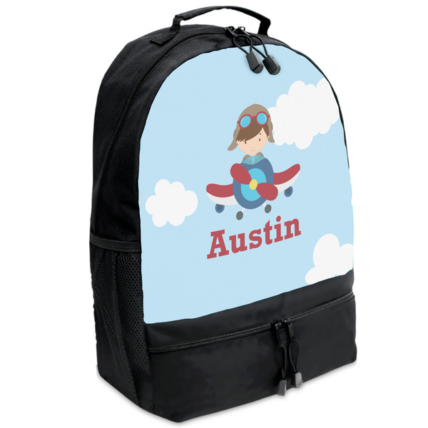 Custom Airplane & Pilot Backpacks - Black (Personalized)