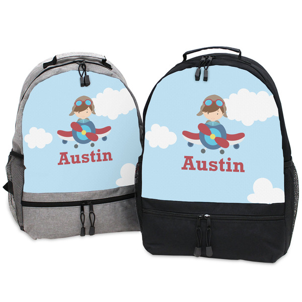 Airplane & Pilot Large Backpacks - Both