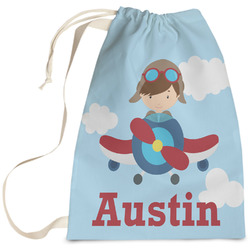 Airplane & Pilot Laundry Bag - Large (Personalized)