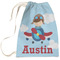 Airplane & Pilot Large Laundry Bag - Front View